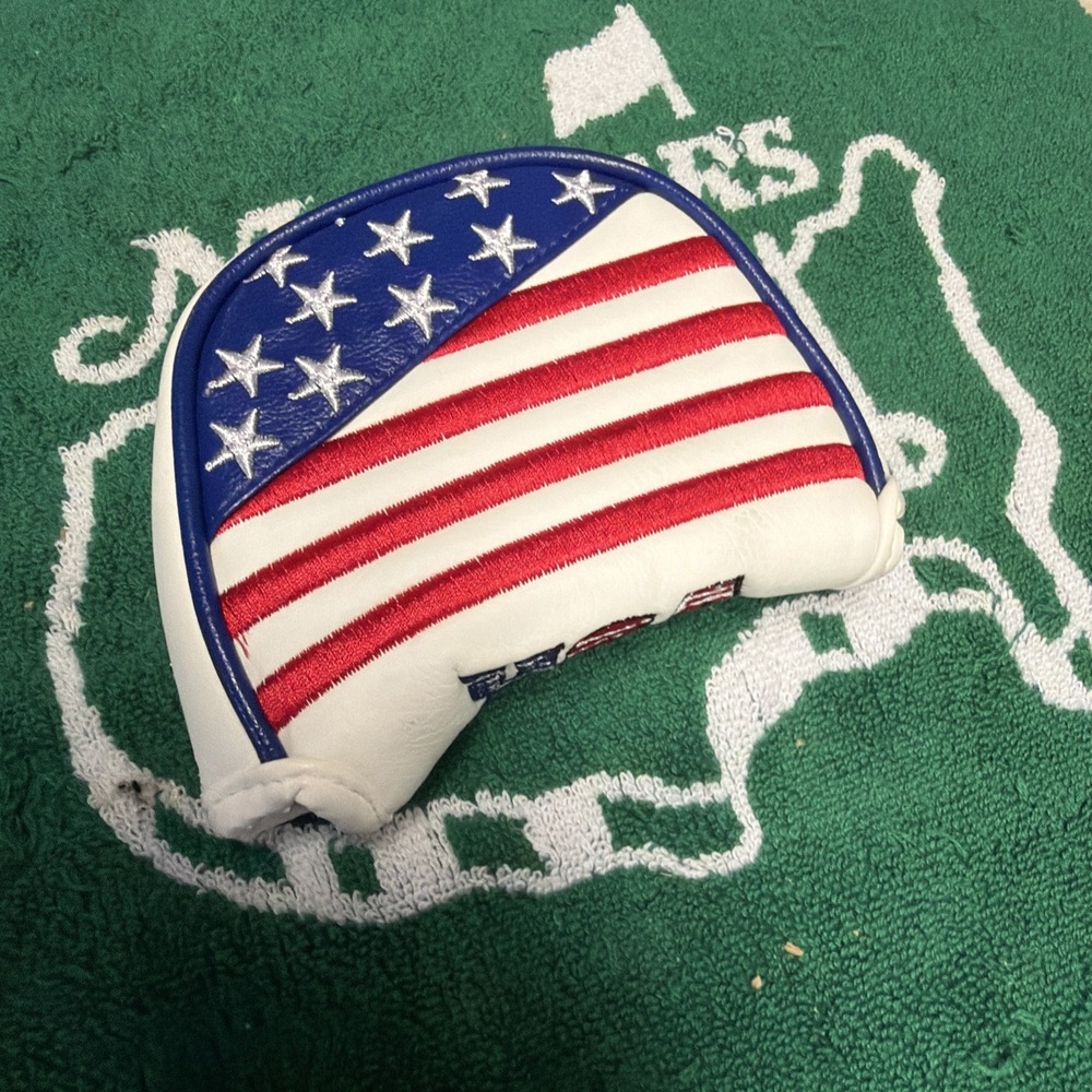 USA Mallet head putter cover magnetic closure Red/White/Blue